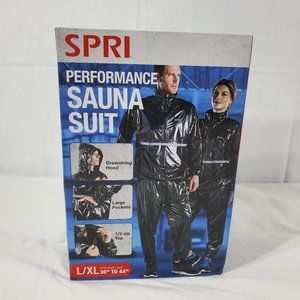 SPRI Performance Sauna Suit 2-Piece Hooded Sz L/XL Fits 36"-44" Waist NEW